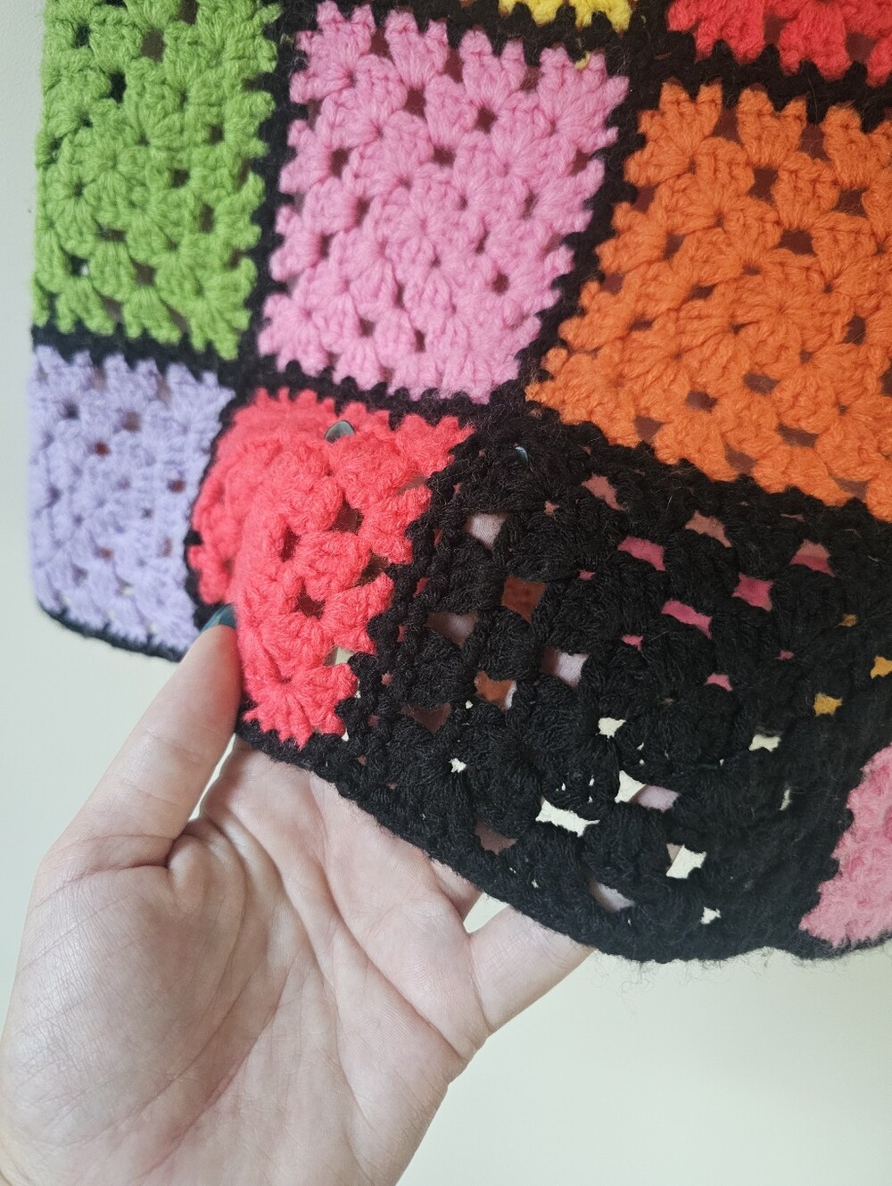 The Ragged Priest Gathering Multicolor Crochet Mini Skirt with Black Trim - Picture 4 of 8